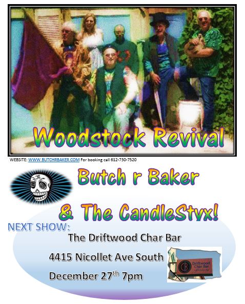 Butch R Baker and the CandleStyx  EPK PIC Next Show Char Bar